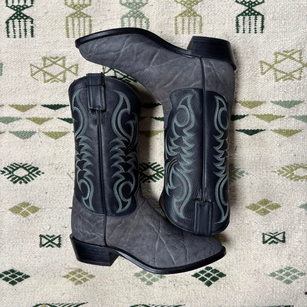 Vintage Tony Lama Elephant Skin Cowboy Boots Sz 8EE