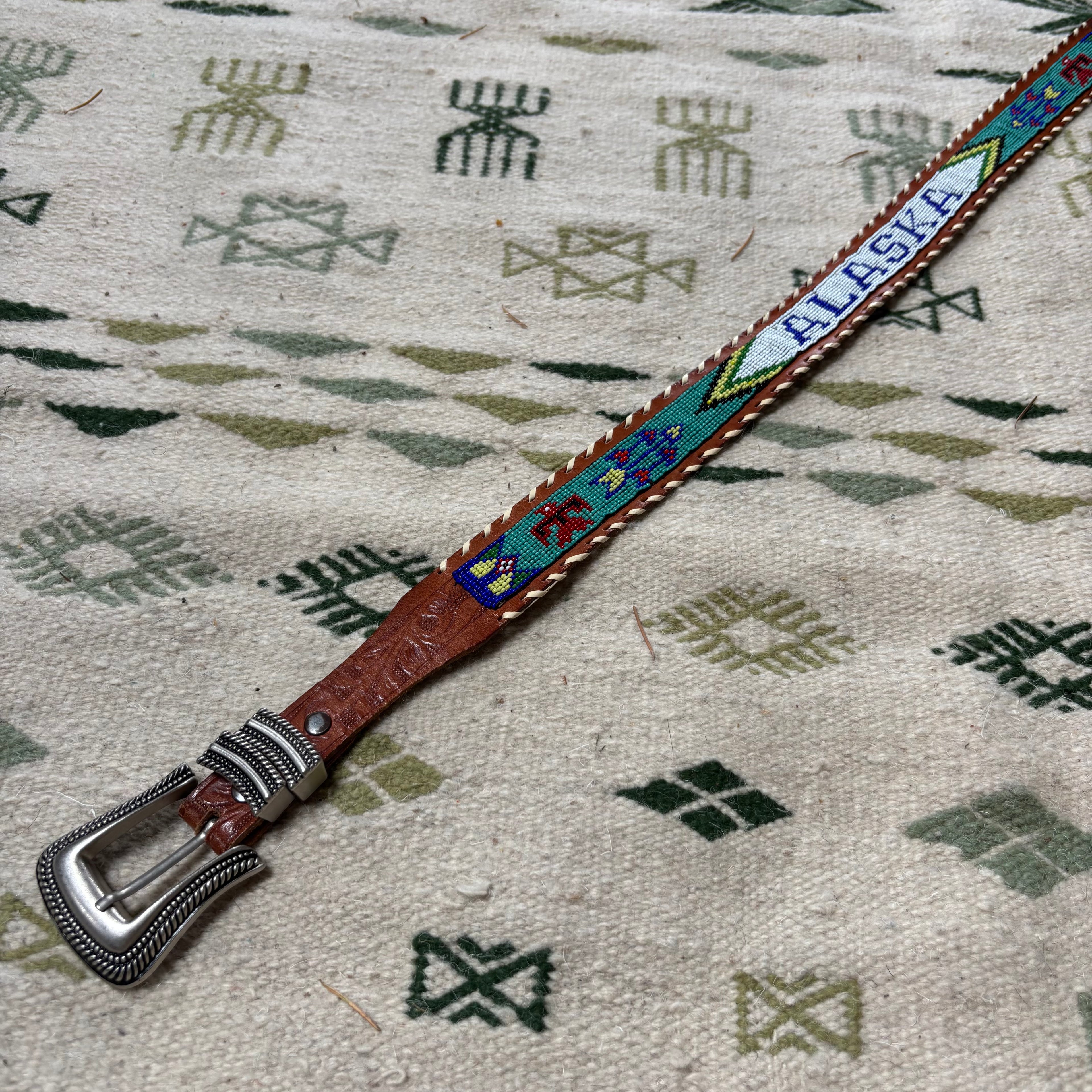 Vintage 50s Native Made Souvenir Belt 28-32