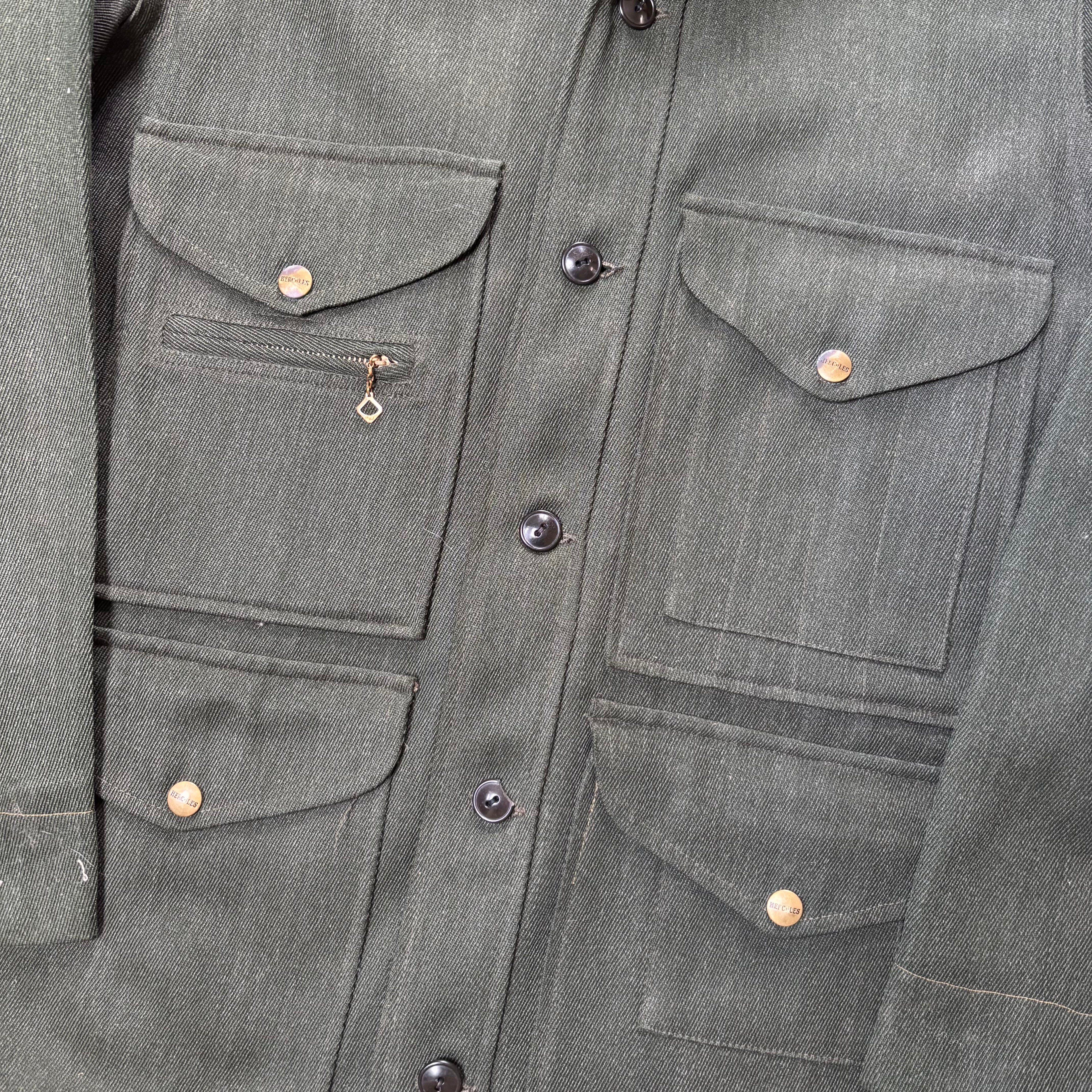 Vintage 40s Wool Whipcord Hercules Cruiser Jacket Sz L