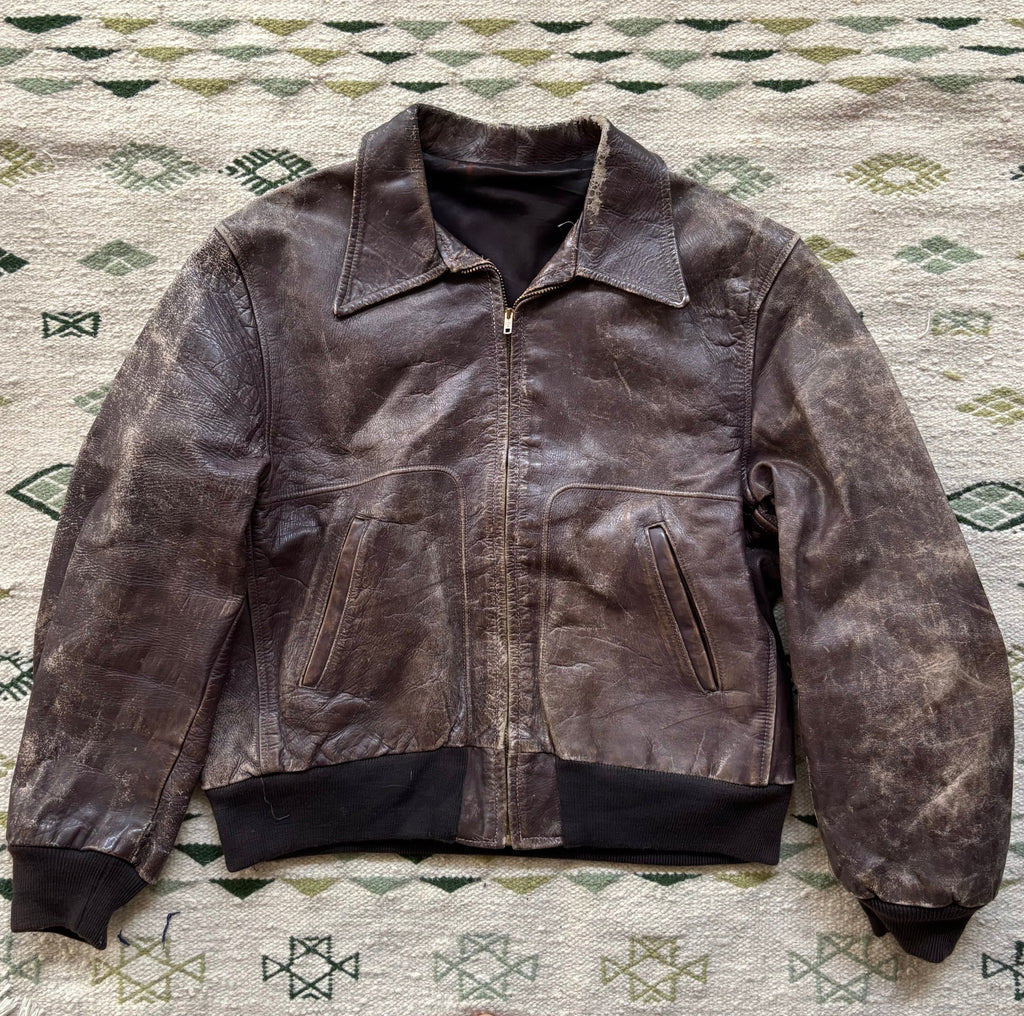 “Long Time Comin” 1940s Leather Jacket Large