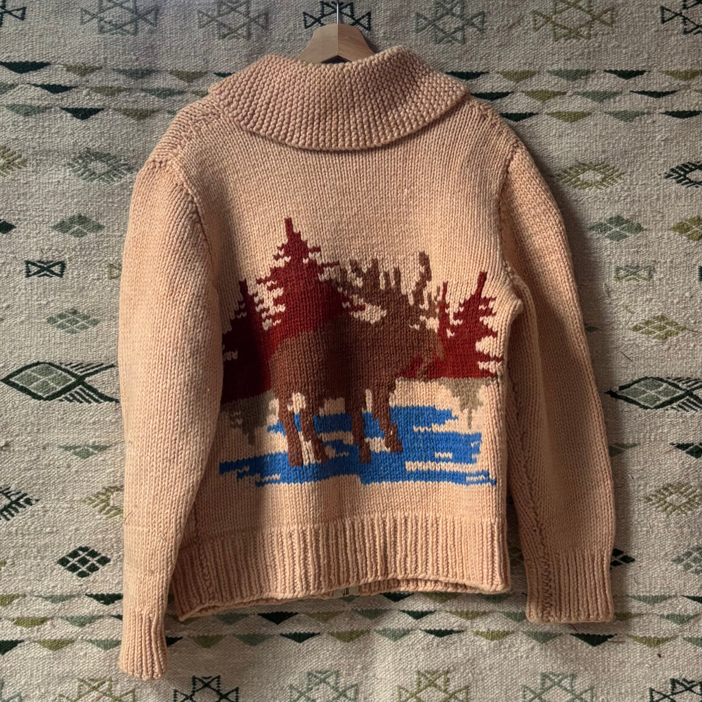 Vintage 50s Moose Cowichan Sweater Sz L