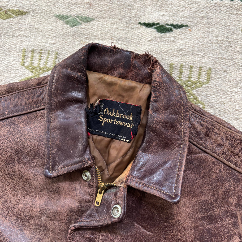 “I’m On Fire” 1950s Leather Jacket Medium