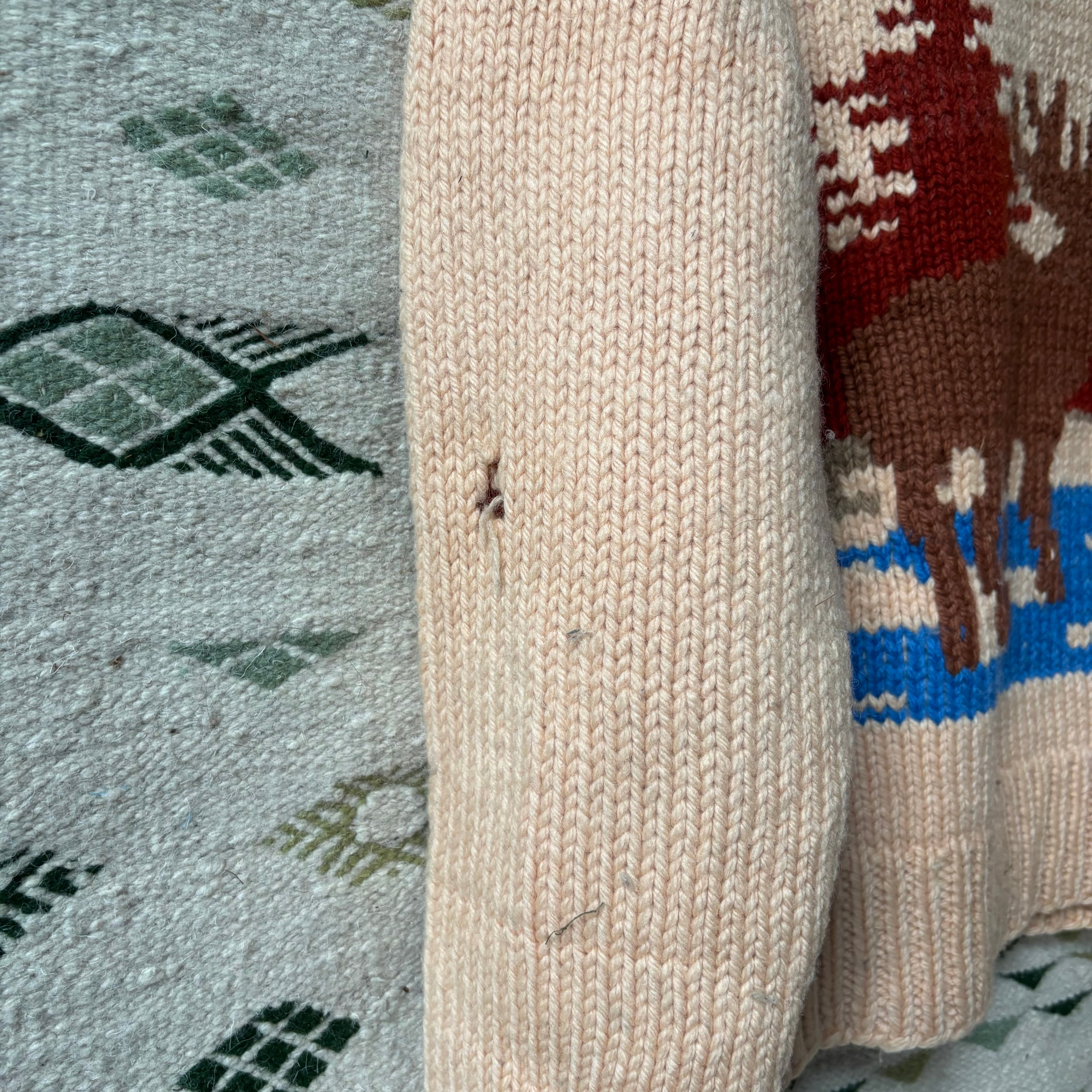 Vintage 50s Moose Cowichan Sweater Sz L