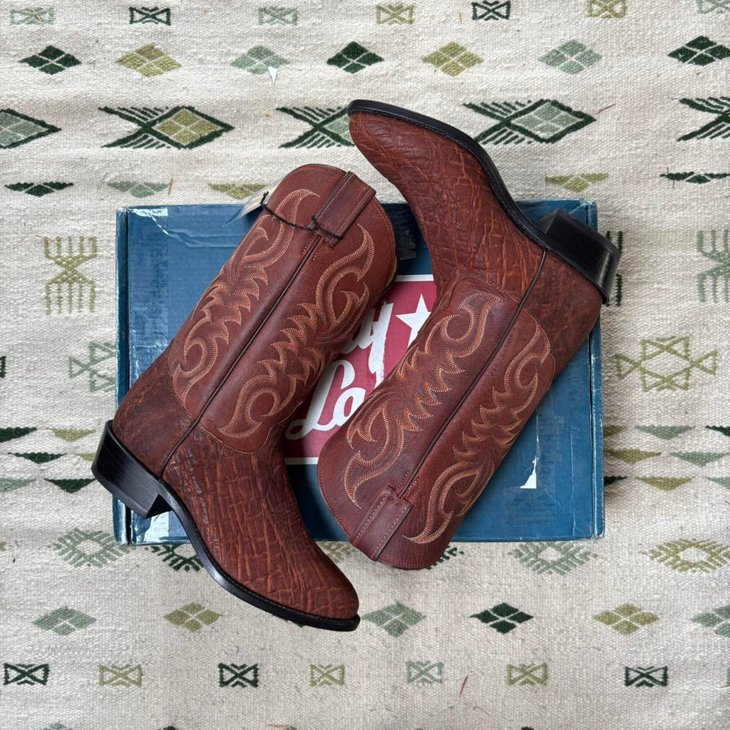 Vintage Tony Lama Elephant Skin Cowboy Boots Sz 8EE
