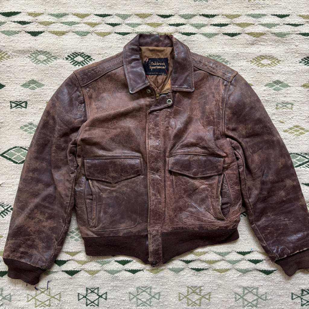 “I’m On Fire” 1950s Leather Jacket Medium