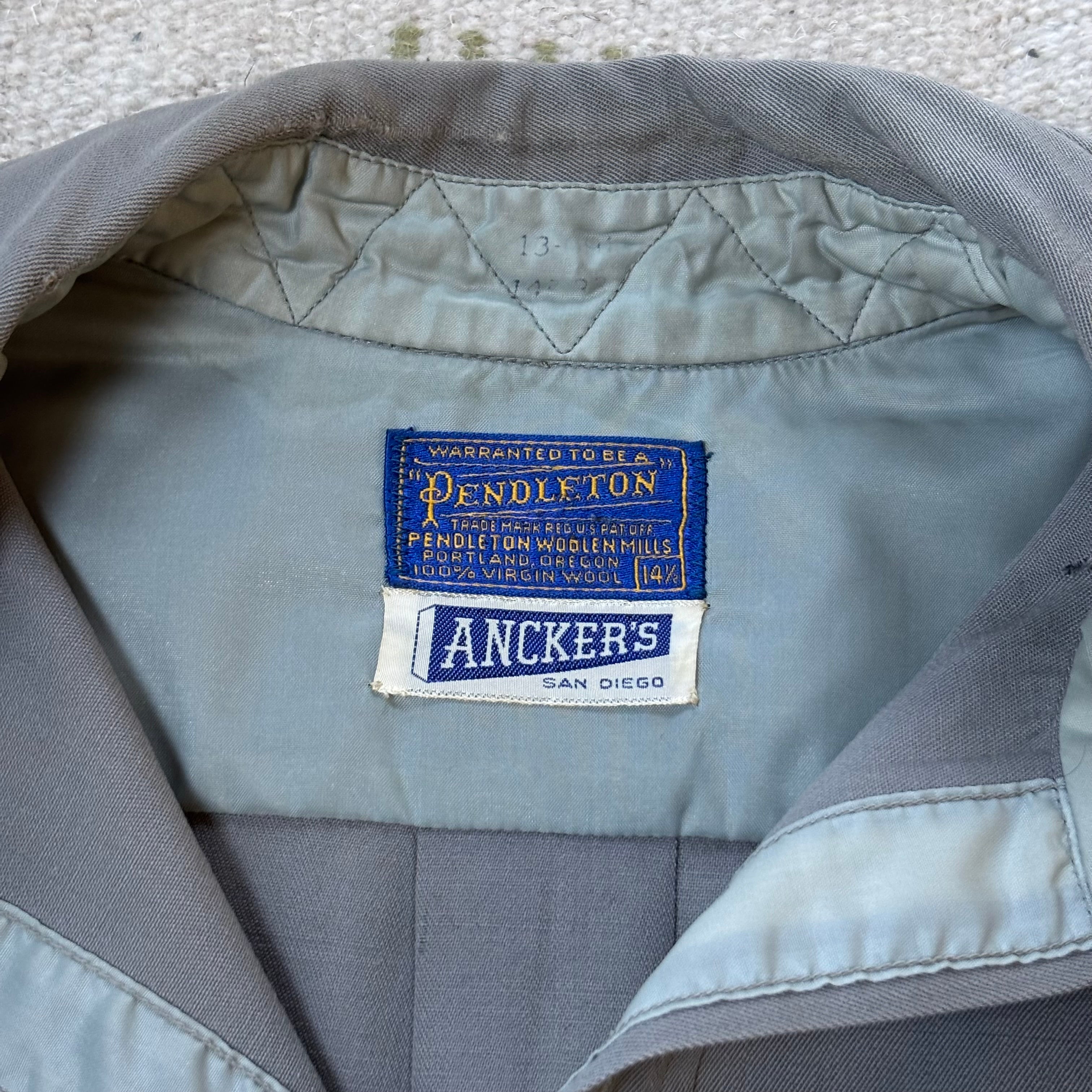 Vintage 50s Pendleton Gabardine Western Shirt Sz M