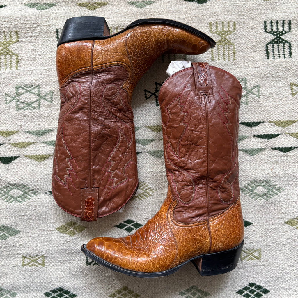 “The River” 1960s Sea Turtle Cowboy Boots 11