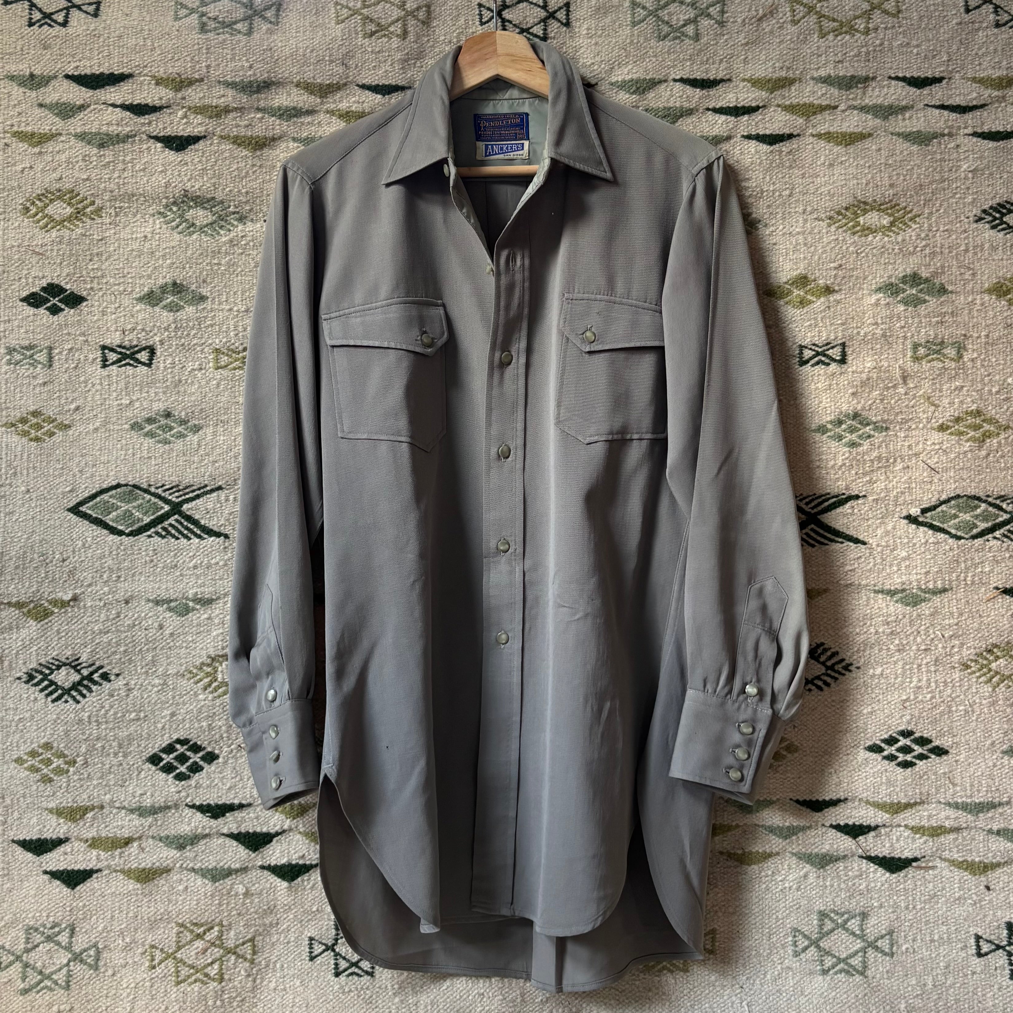 Vintage 50s Pendleton Gabardine Western Shirt Sz M