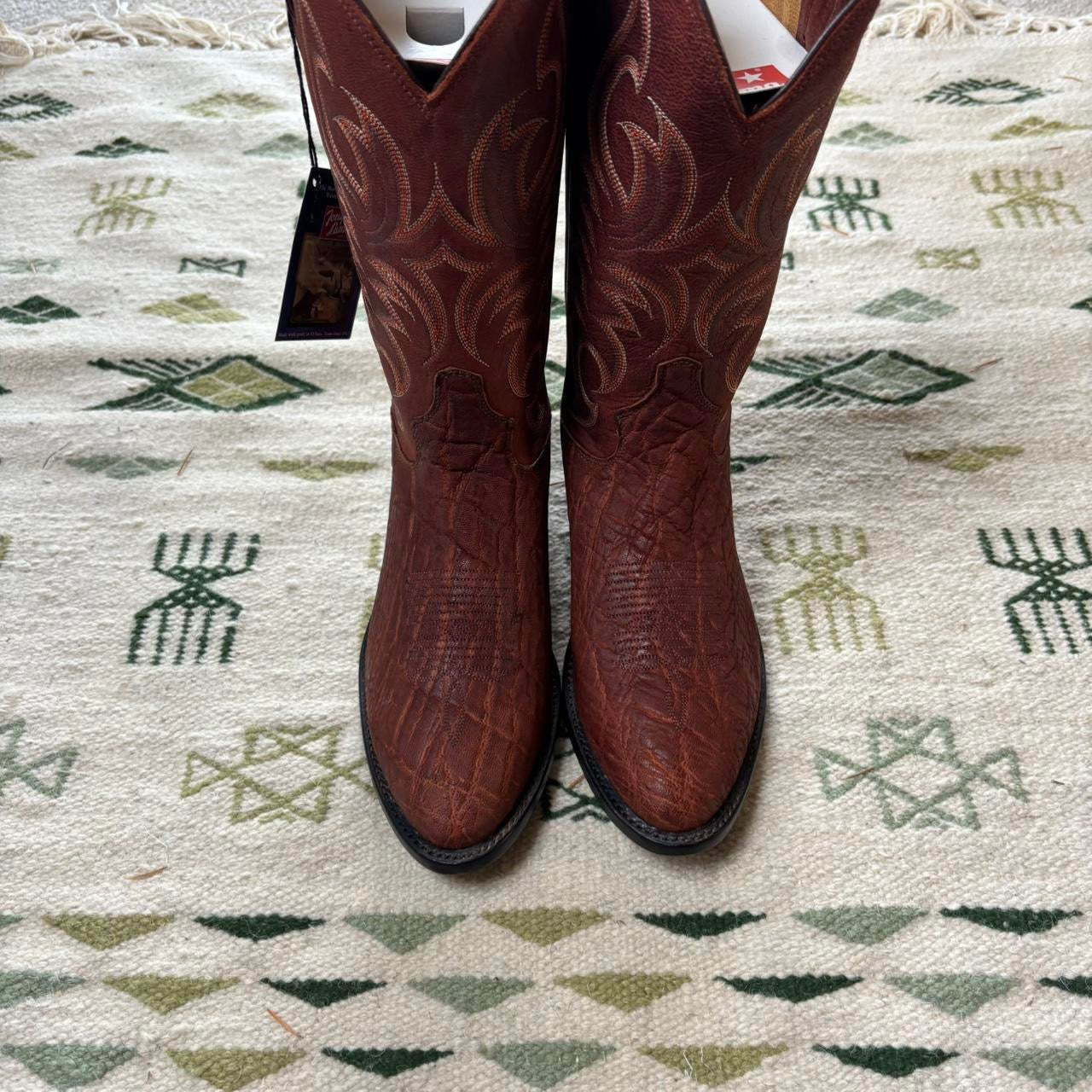 Vintage Tony Lama Elephant Skin Cowboy Boots Sz 8EE