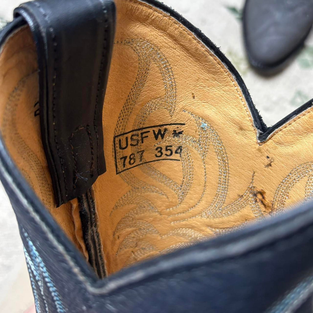 Vintage Tony Lama Elephant Skin Cowboy Boots Sz 8EE