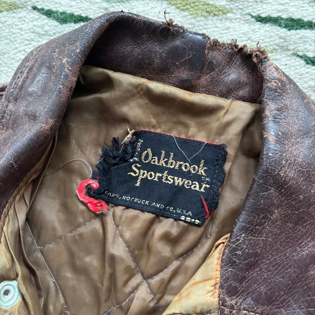 “I’m On Fire” 1950s Leather Jacket Medium