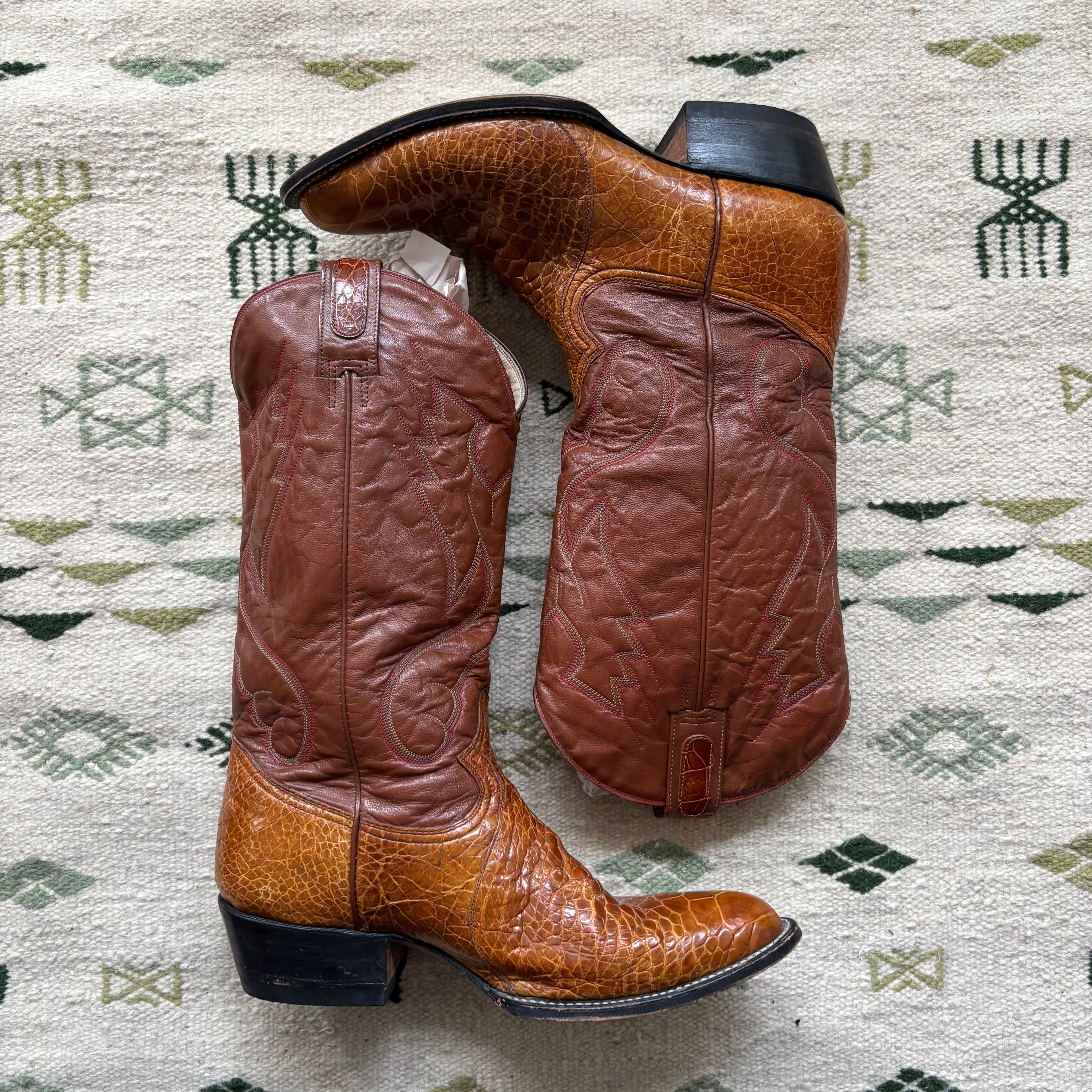 “The River” 1960s Sea Turtle Cowboy Boots 11
