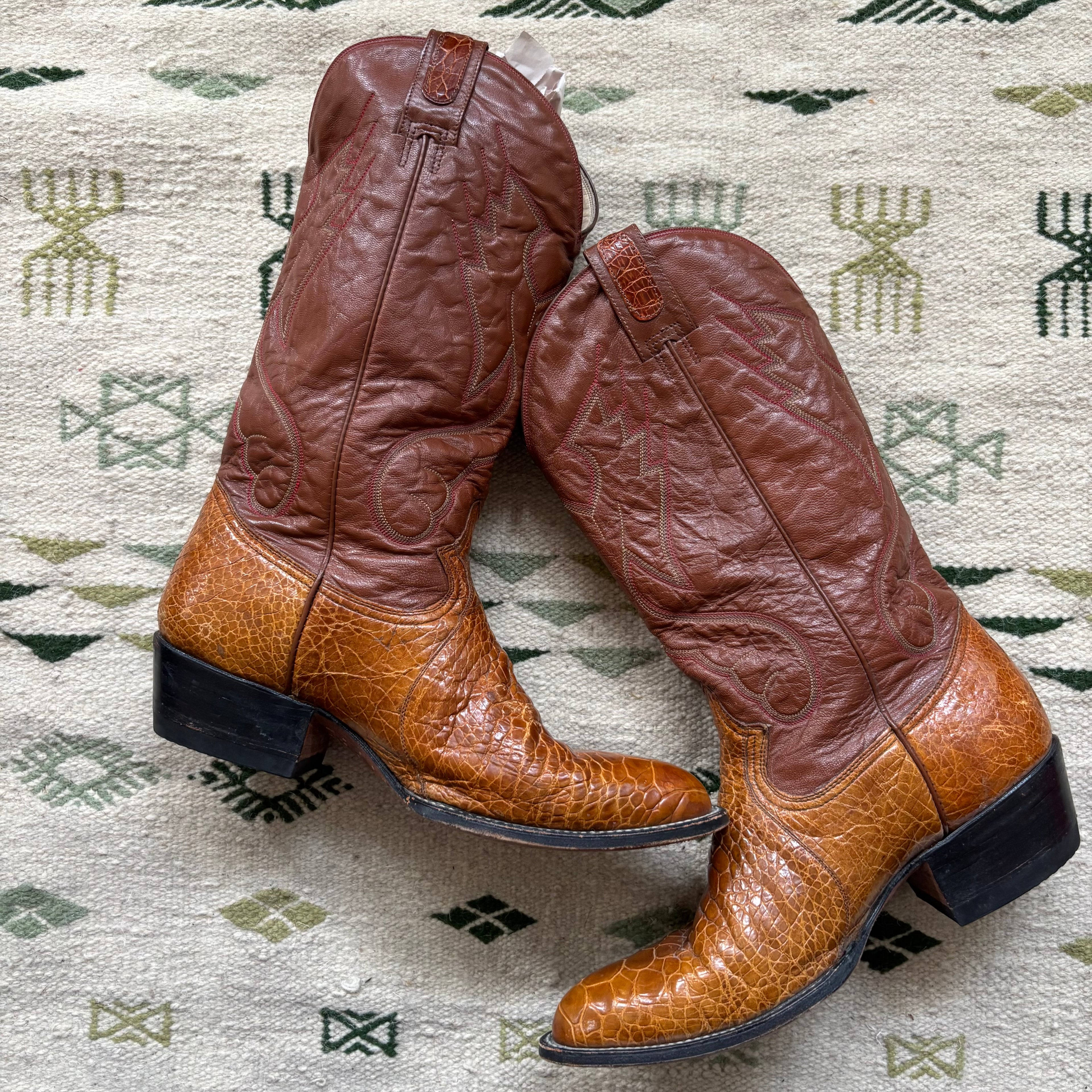 “The River” 1960s Sea Turtle Cowboy Boots 11