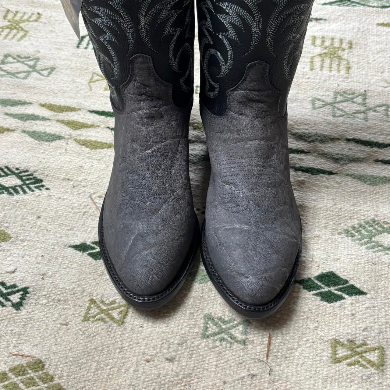 Vintage Tony Lama Elephant Skin Cowboy Boots Sz 8EE