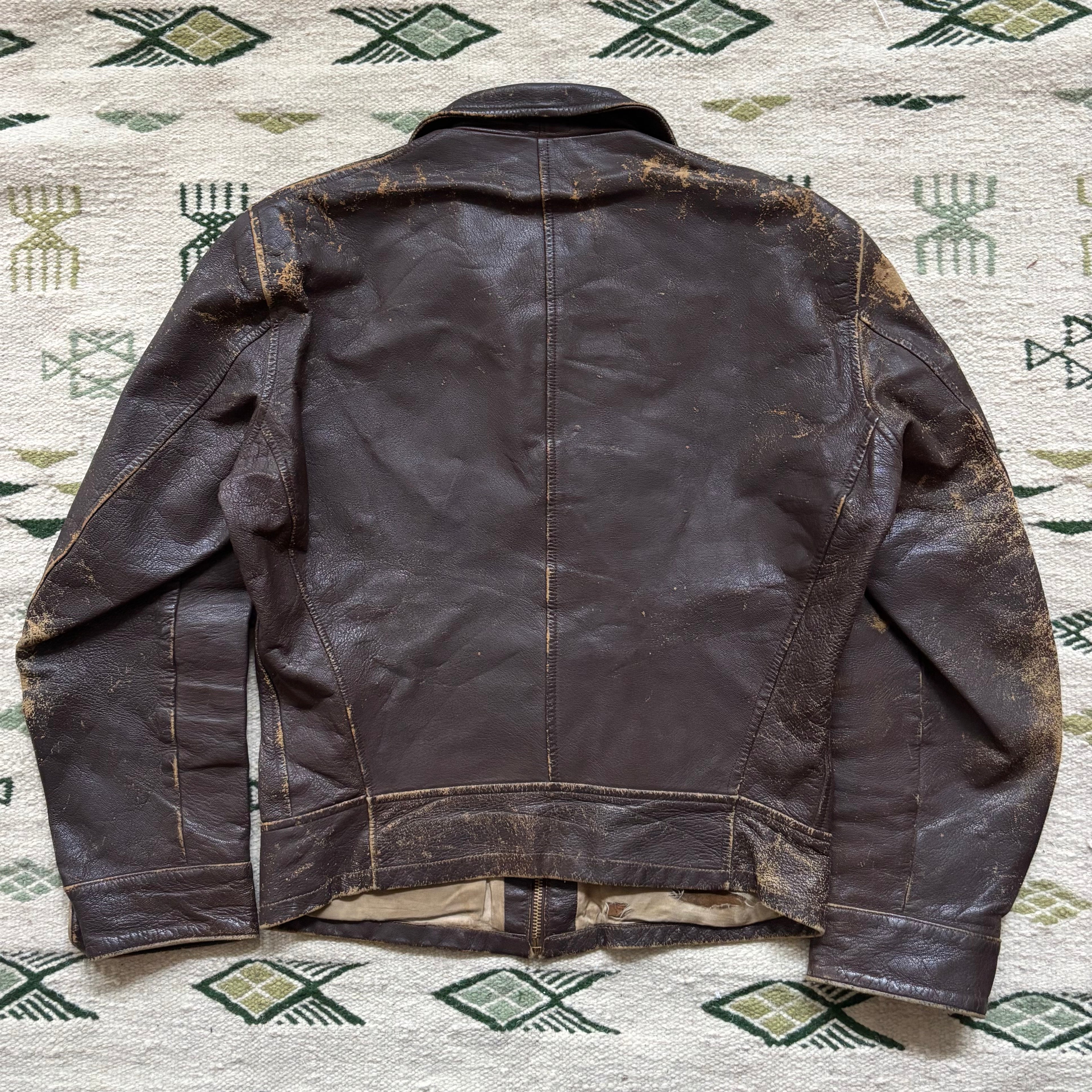 “Born To Run” 1930s Brown Leather Jacket Medium