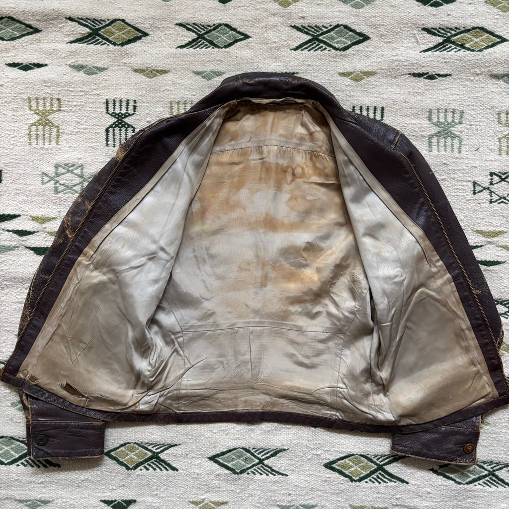“Born To Run” 1930s Brown Leather Jacket Medium