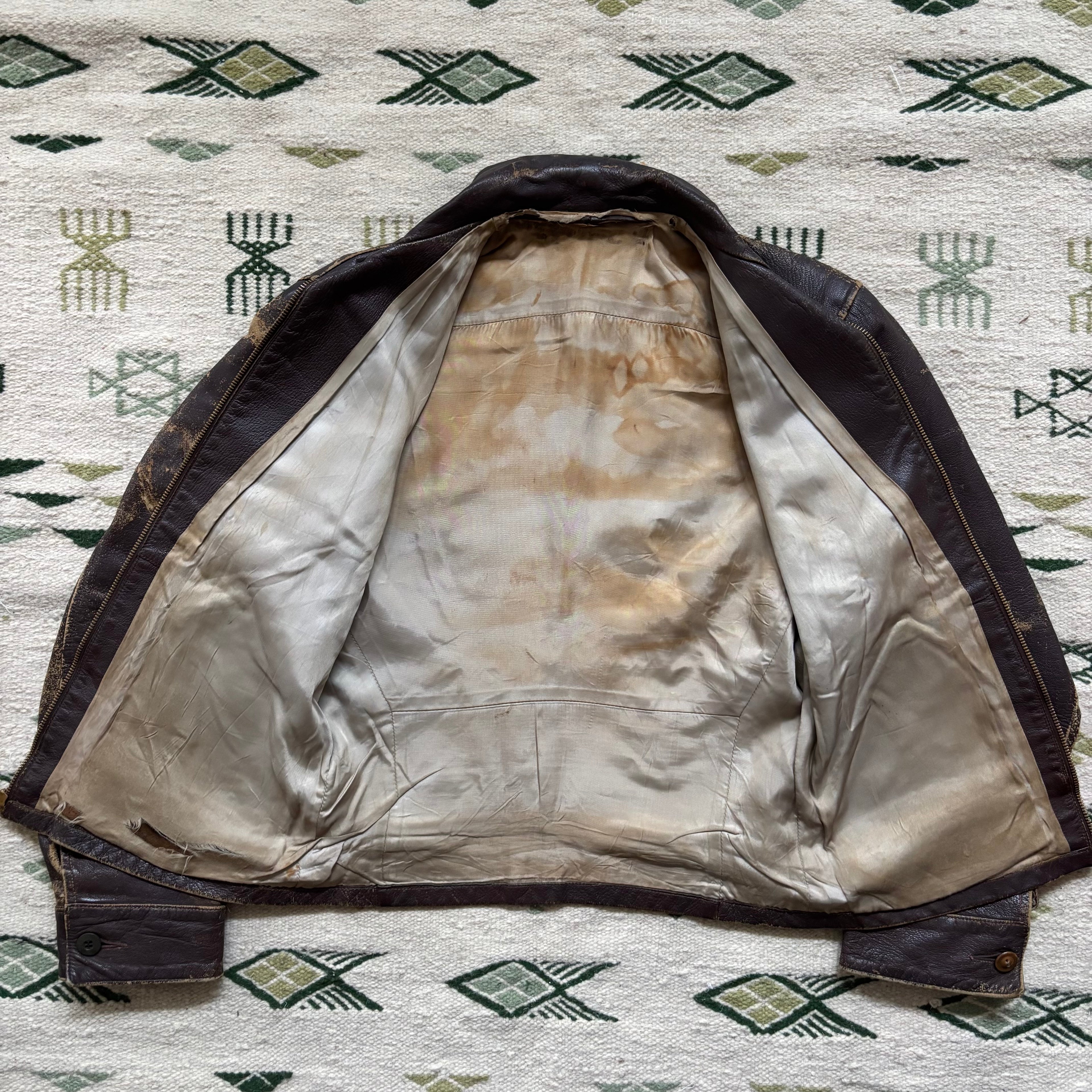 “Born To Run” 1930s Brown Leather Jacket Medium